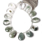 18x13-20x14mm Moss Quartz Faceted Pear 13 pieces - Beadsofcambay.com