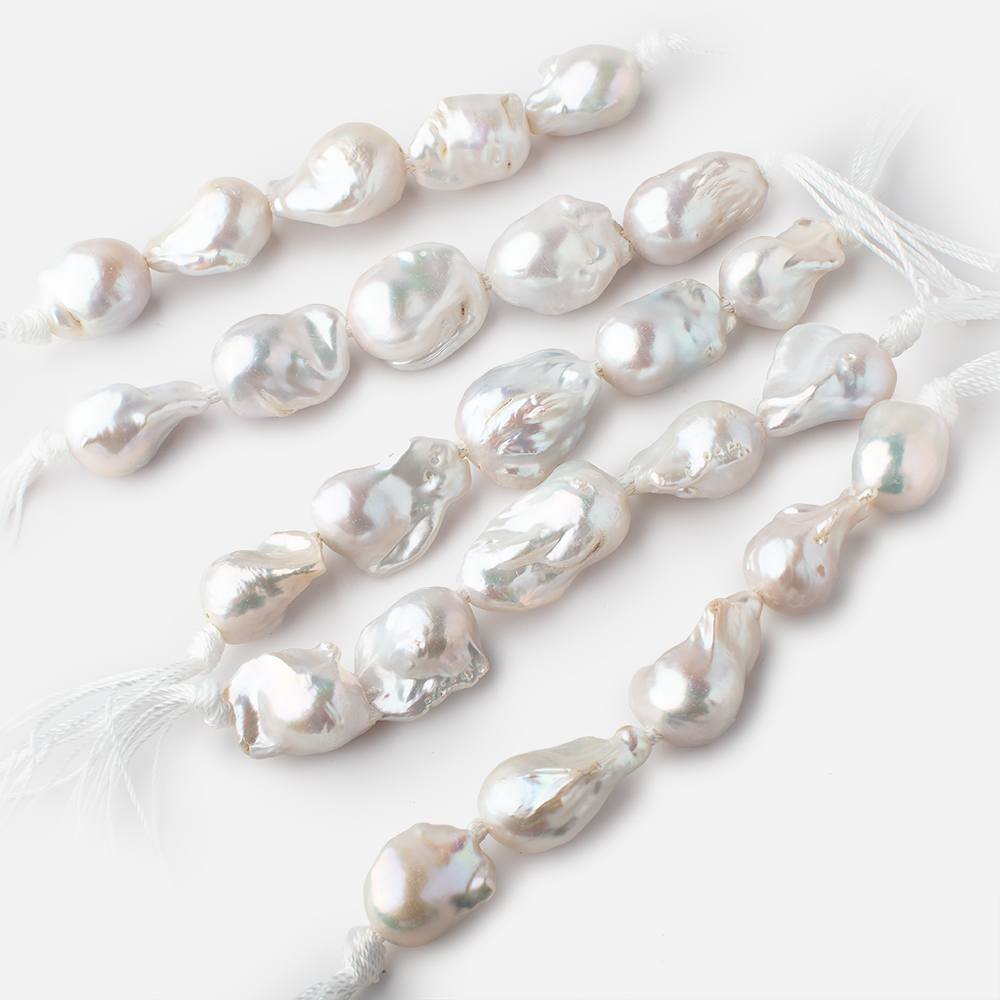 18x13-22x17mm Off White Ultra Baroque 2.5mm Large Hole Pearls 5 Beads - Beadsofcambay.com