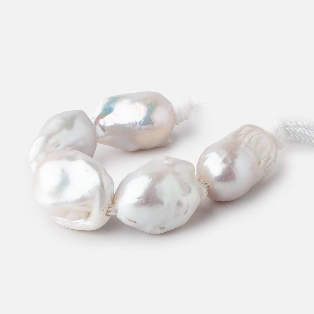18x13-22x17mm Off White Ultra Baroque 2.5mm Large Hole Pearls 5 Beads - Beadsofcambay.com