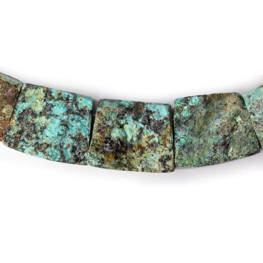 18x13-27x19mm African Turquoise Matte & Polished Fancy Shape Collar 25 beads 15 inch - Beadsofcambay.com