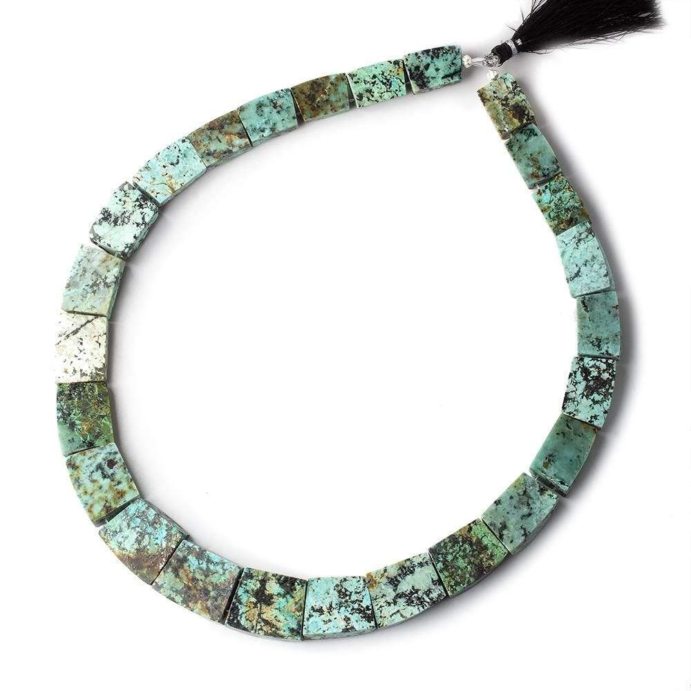 18x13-27x19mm African Turquoise Matte & Polished Fancy Shape Collar 25 beads 15 inch - Beadsofcambay.com