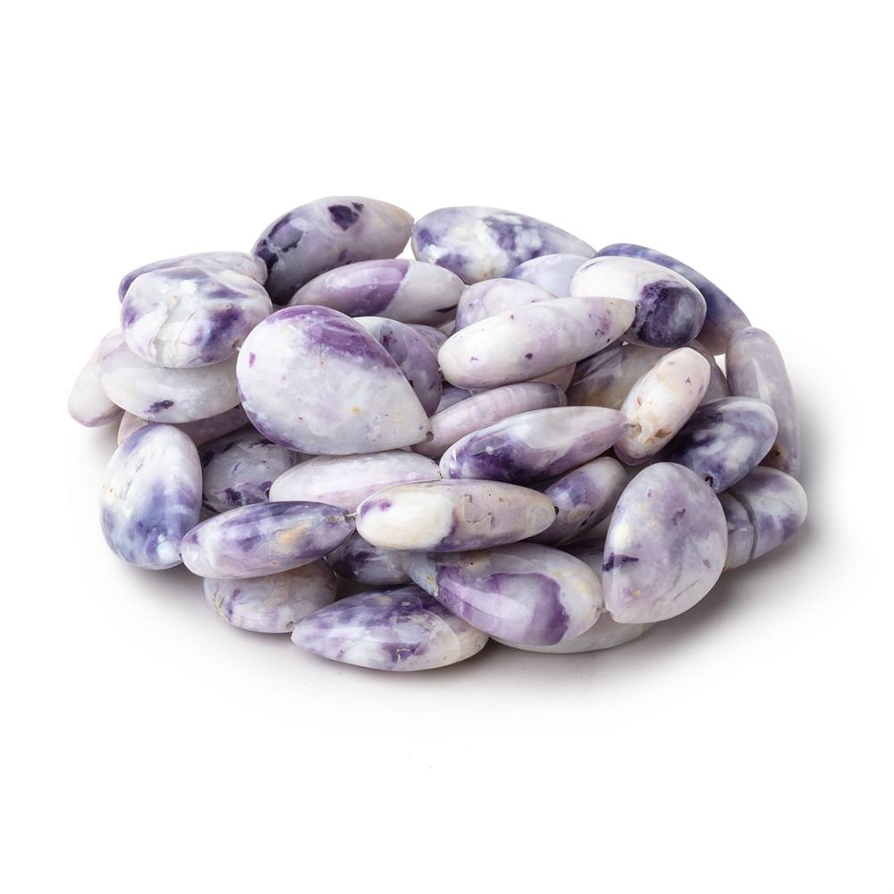 18x13.5-22x15mm Morado Purple Opal Plain Pear Beads 17 inch 21 pieces AA - Beadsofcambay.com