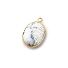 18x13mm Vermeil Bezel Dendritic Opal Plain Oval Pendant 1 piece - Beadsofcambay.com