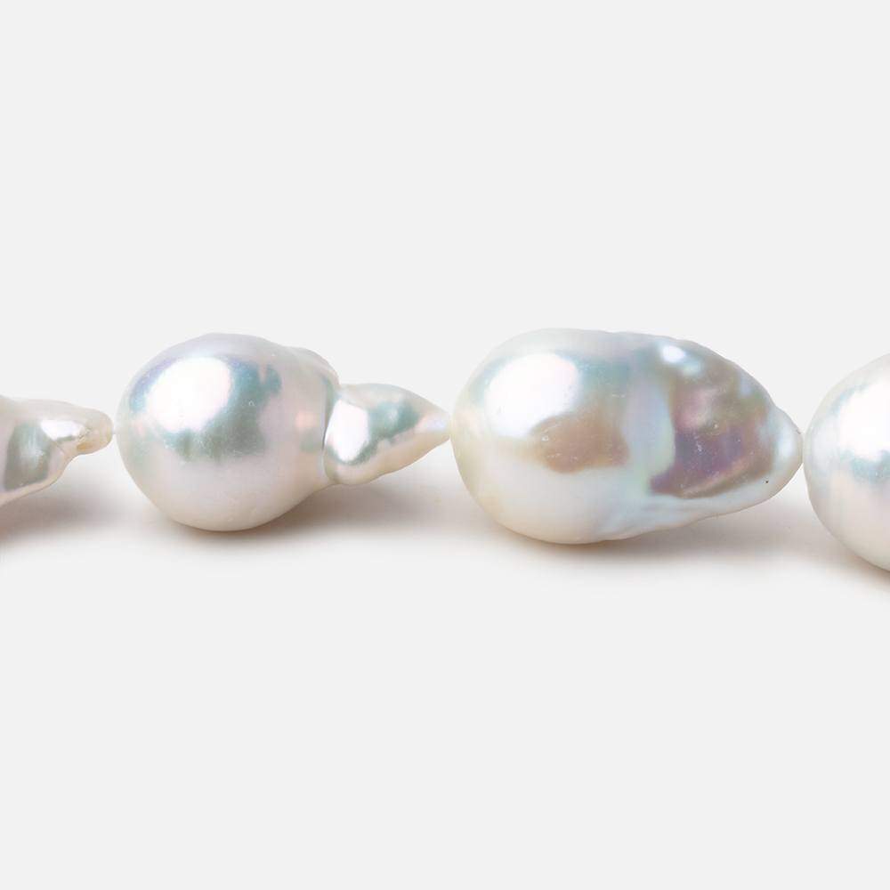 18x14-20x16mm Off White Ultra Baroque Freshwater Pearls 16 inch 21 pcs - Beadsofcambay.com