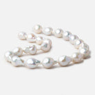 18x14-20x16mm Off White Ultra Baroque Freshwater Pearls 16 inch 21 pcs - Beadsofcambay.com