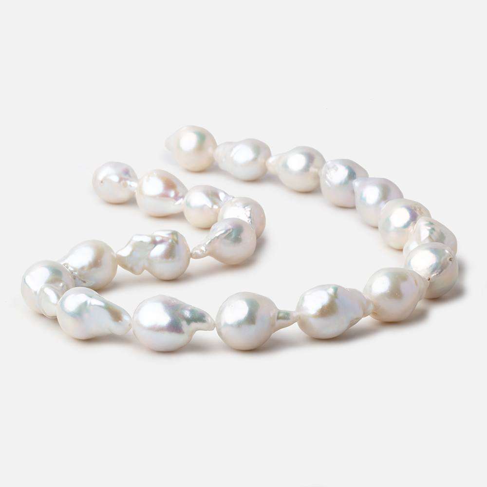18x14-20x16mm Off White Ultra Baroque Freshwater Pearls 16 inch 21 pcs - Beadsofcambay.com