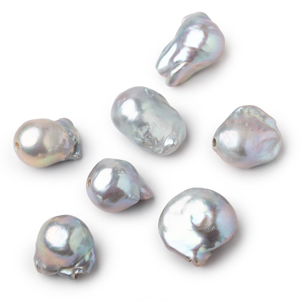 18x14-23x15mm Silver Ultra Baroque 2.5mm Large Hole Focal Beads 1 piece - Beadsofcambay.com