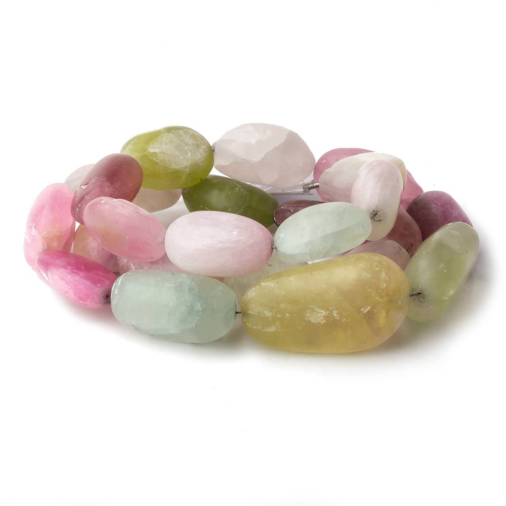 18x14-33x19mm Matte Afghani Tourmaline plain nugget beads 19 inch 23 pcs AA - Beadsofcambay.com