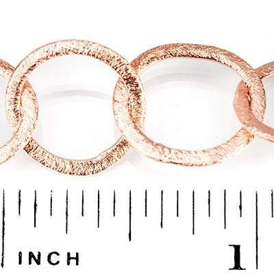 18x14mm and 16mm Copper Brushed Oval and Round Link Chain by the foot - Beadsofcambay.com
