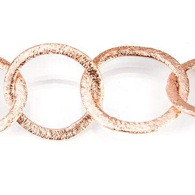 18x14mm and 16mm Copper Brushed Oval and Round Link Chain by the foot - Beadsofcambay.com