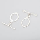 18x14mm Sterling Silver Oval Toggle Art Deco Design 1 piece - Beadsofcambay.com