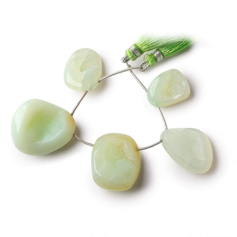 18x15-28x23mm Lime Sherbet Agate Drusy Freeform Beads 5 pcs - Beadsofcambay.com