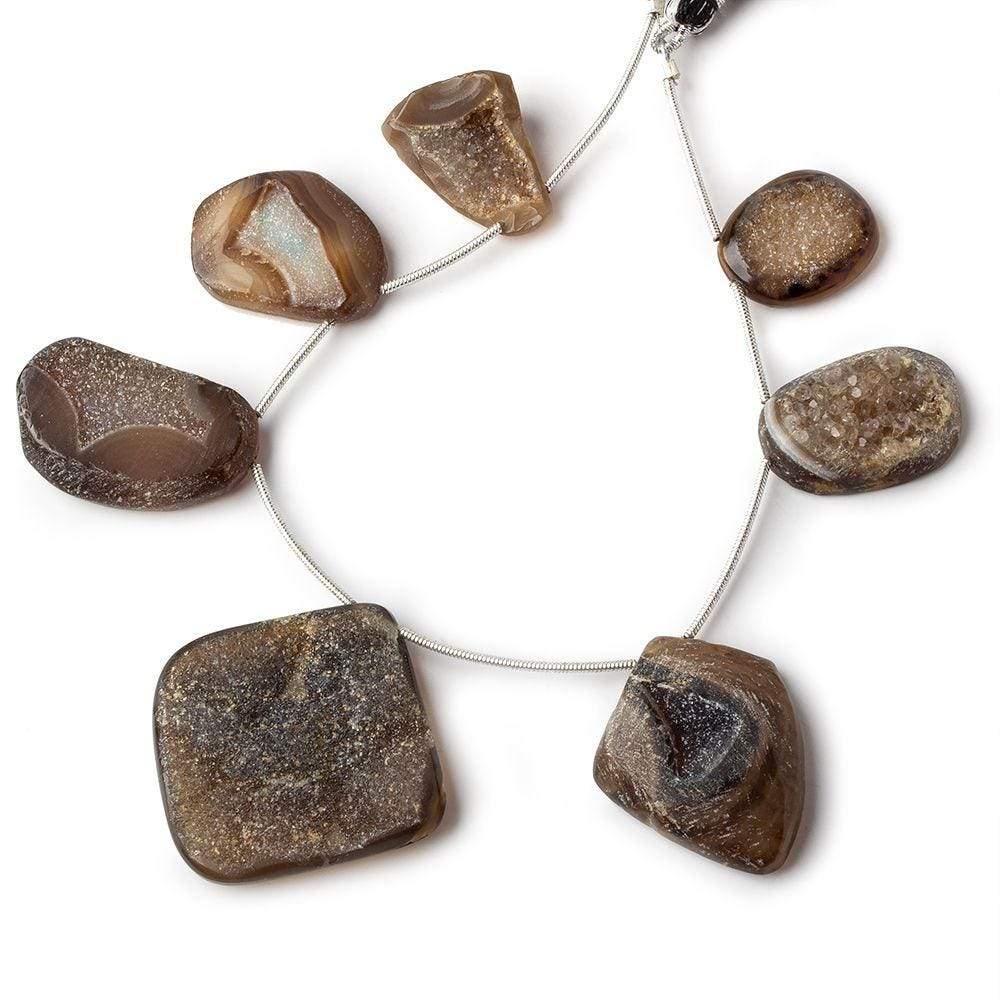 18x16-36x36mm Tri-Color Brown Drusy Freeform Beads 7 inch 7 pieces - Beadsofcambay.com
