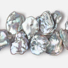 18x18-30x19mm Silver Peacock Ultra Keshi Freshwater Pearls 18 inch 51 pcs AAA - Beadsofcambay.com