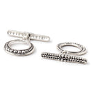 18x18mm Antiqued Sterling Silver Moroccan Granulated Bead Design Toggle 1 piece - Beadsofcambay.com