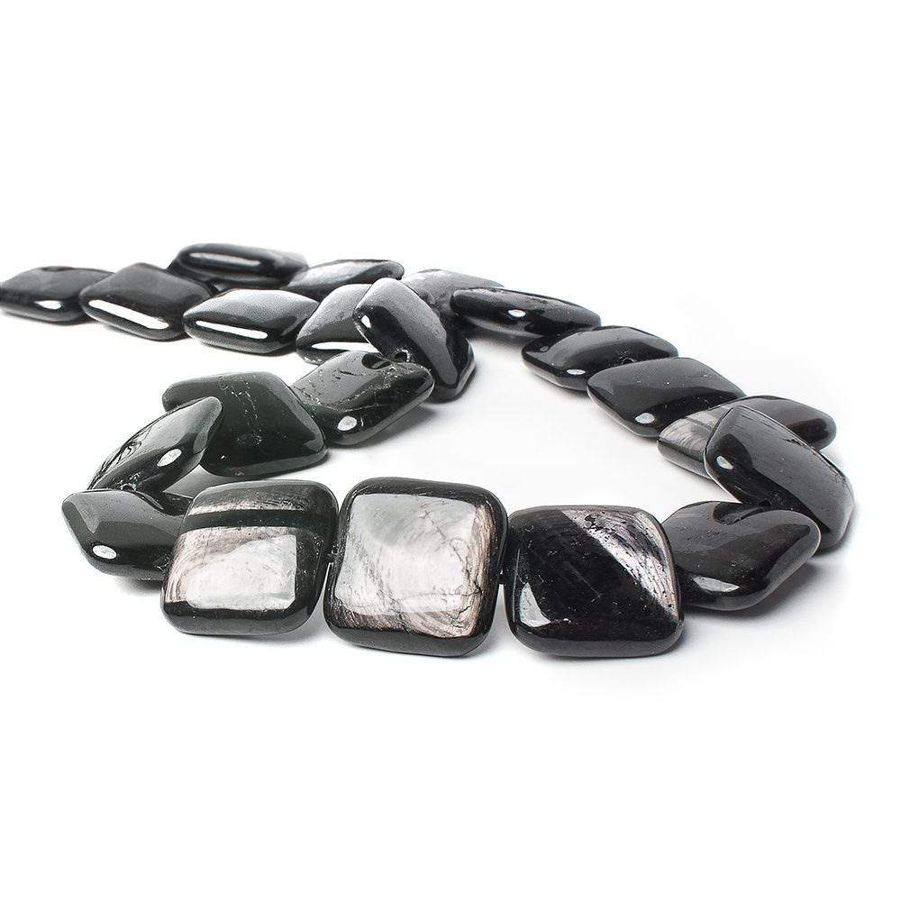 18x18mm Hypersthene plain pillow beads 16 inch 22 pieces AA - Beadsofcambay.com