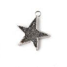 18x18mm Silver Leafed Celestial Quartz Star Pendant 1 focal bead - Beadsofcambay.com