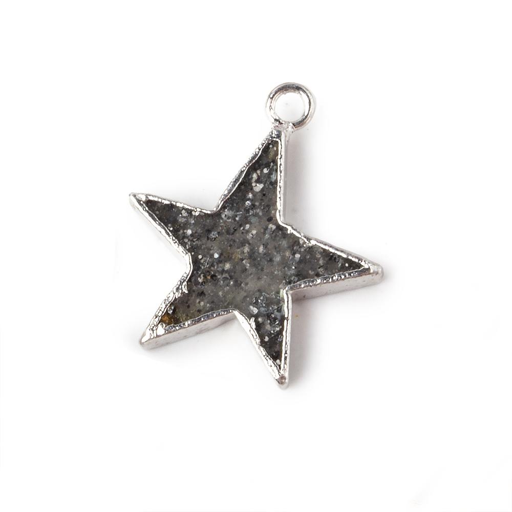 18x18mm Silver Leafed Celestial Quartz Star Pendant 1 focal bead - Beadsofcambay.com