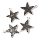 18x18mm Silver Leafed Celestial Quartz Star Pendant 1 focal bead - Beadsofcambay.com