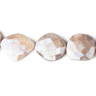 18x19-25x17mm Mystic Peach Moonstone Faceted Flat Nuggets 13.5 inch 15 beads - Beadsofcambay.com