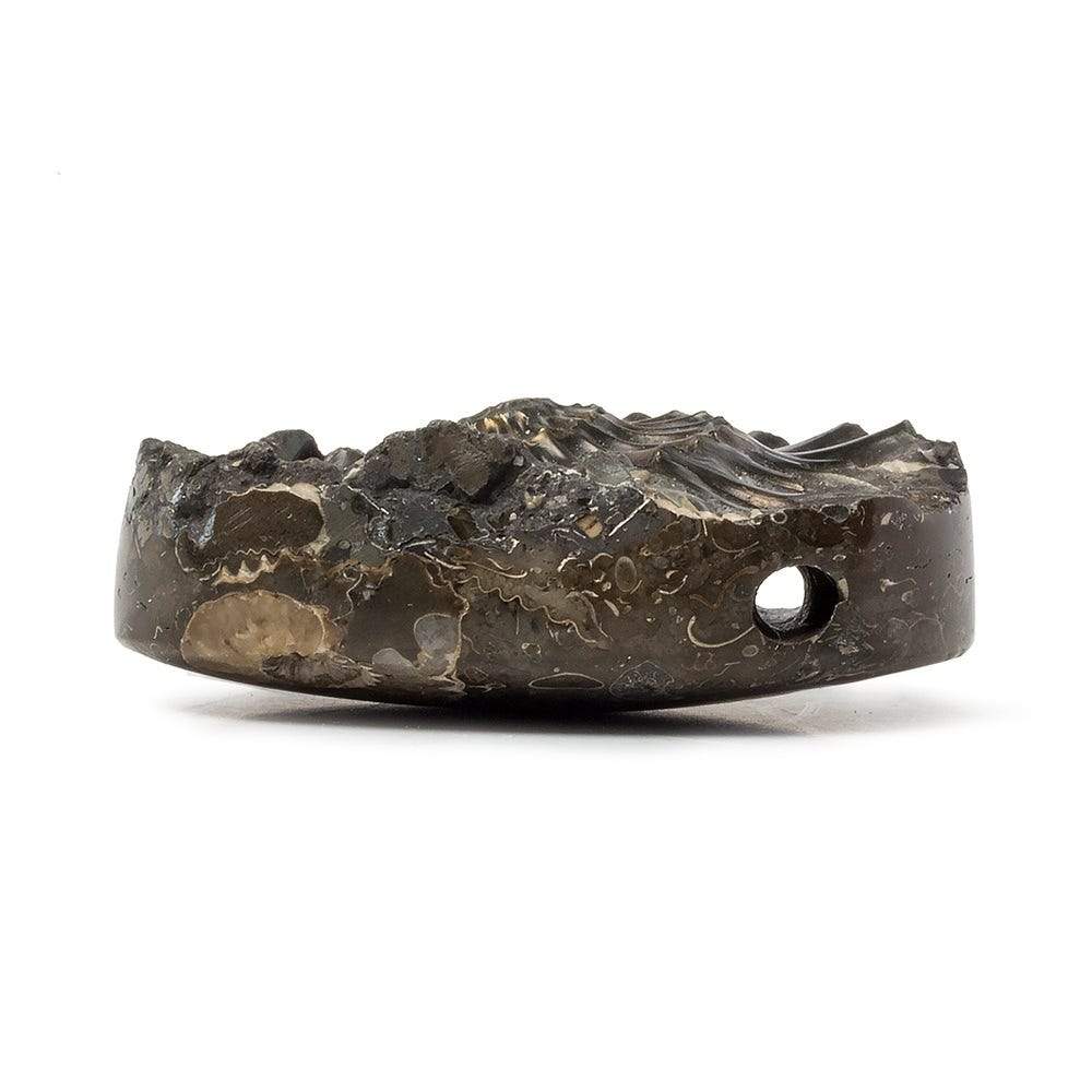 18x39mm Pyritized Ammonite Fossil Focal Bead - Beadsofcambay.com