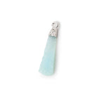 18x7-24x8mm Silver Leafed Seafoam Drusy Pear Pendant 1 focal piece - Beadsofcambay.com