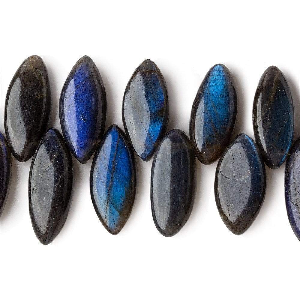 18x8-17x7mm Black Labradorite Top Drilled Plain Marquise Beads 8 inch 40 pieces A - Beadsofcambay.com