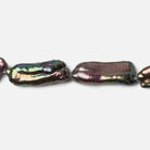 18x9-27x8mm Peacock Straight Drill Biwa Freshwater Pearl 16 inch 14 pcs - Beadsofcambay.com