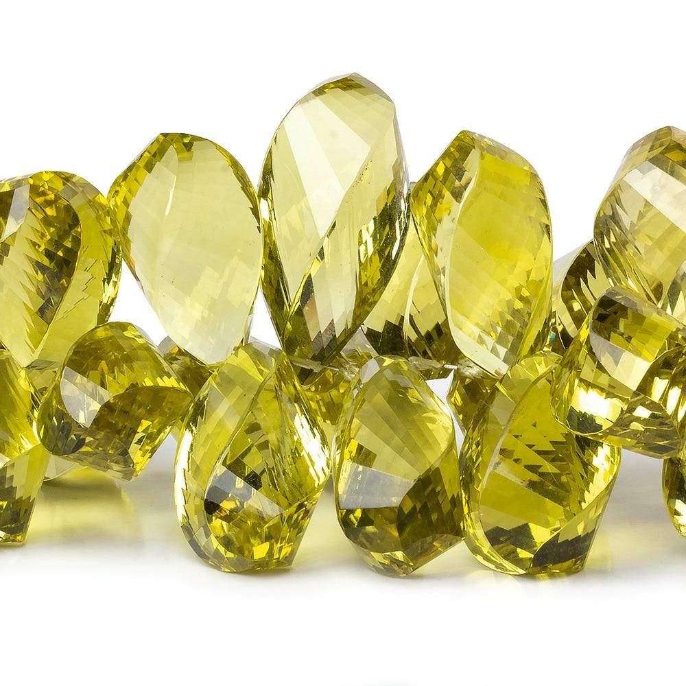 18x9mm-28x12mm Lemon Quartz Faceted Twist Beads 7 inch 42 pieces - Beadsofcambay.com