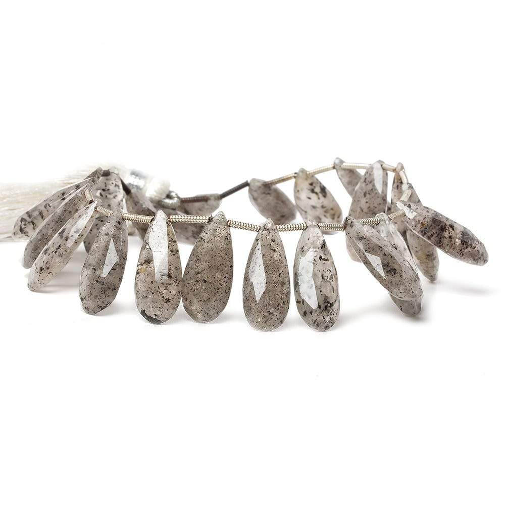 19-20mm Moss Quartz Faceted Pear 8 inch 23 pieces - Beadsofcambay.com