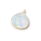 19-20mm Vermeil Bezel Rainbow Moonstone Flat Heart Pendant 1 piece - Beadsofcambay.com