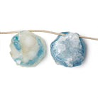 19-23mm Polar Ice Blue Agate Hammer Faceted Drusy Coin Beads 7 pieces - Beadsofcambay.com