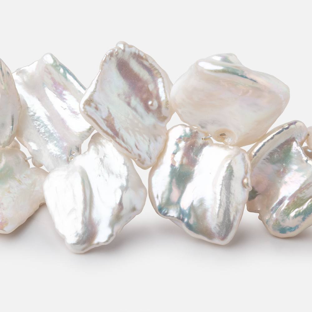 19-29mm White Top Drill Ultra Keshi Freshwater Pearls 17 inch 42 Beads AAA - Beadsofcambay.com