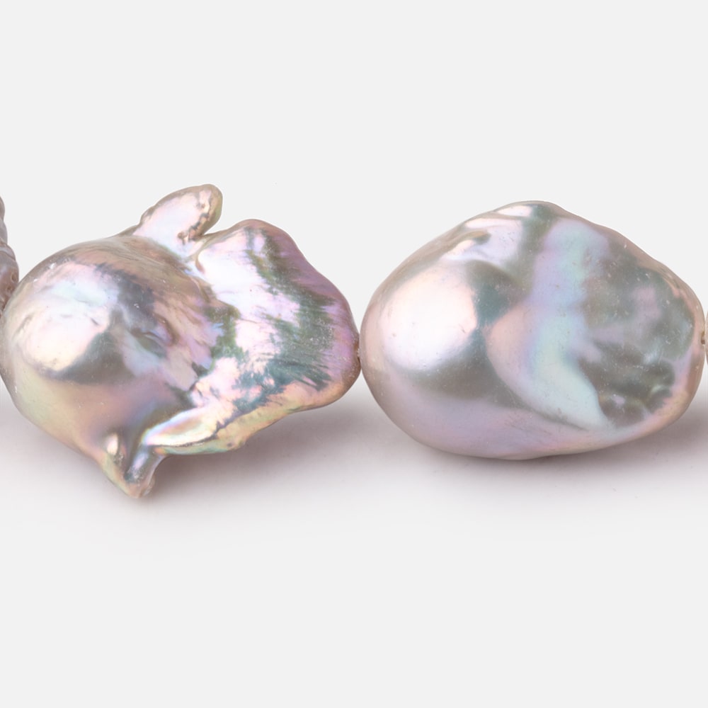 19-32mm Lilac Silver Ultra Baroque Freshwater Pearls 16.5 inch 18 Beads AA - Beadsofcambay.com