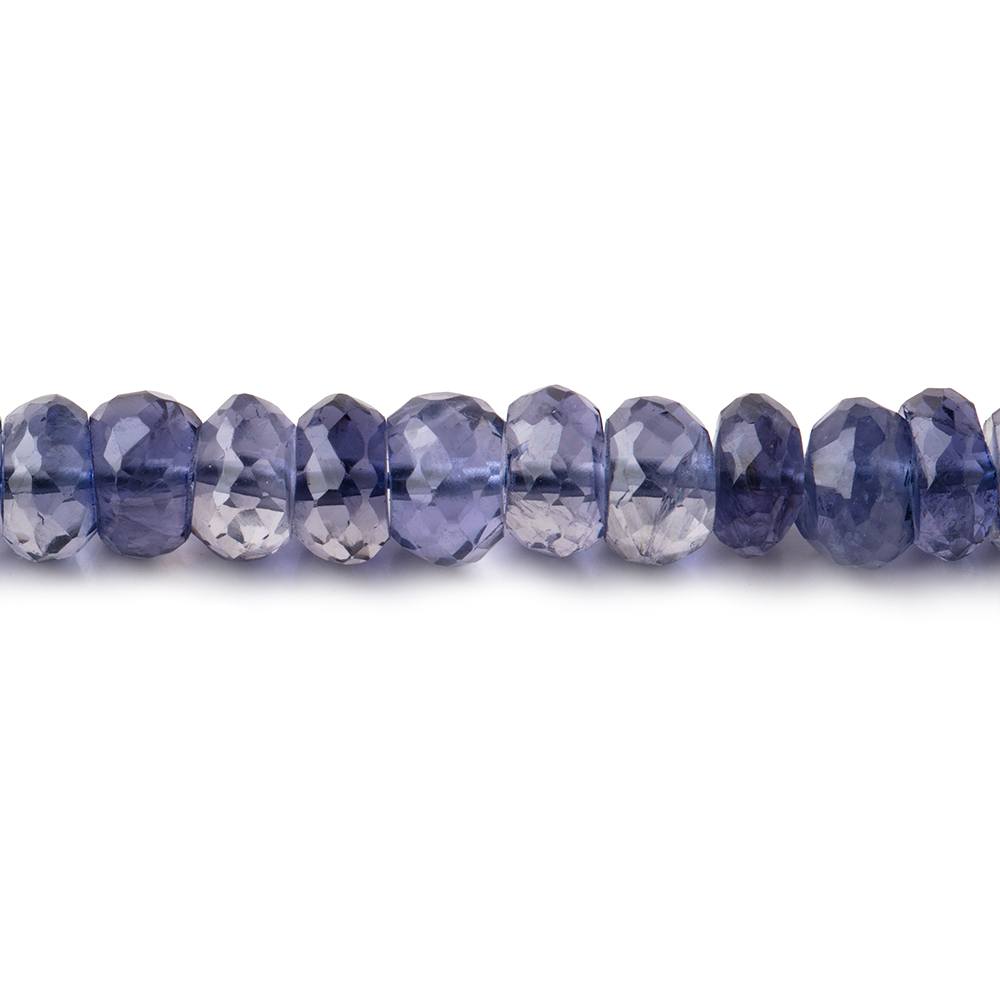 5-5.5mm Iolite Faceted Rondelles 13 inch 100 beads AAA - BeadsofCambay.com
