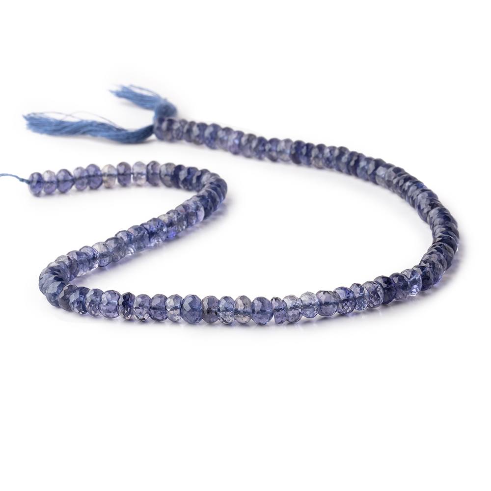 5-5.5mm Iolite Faceted Rondelles 13 inch 100 beads AAA - BeadsofCambay.com