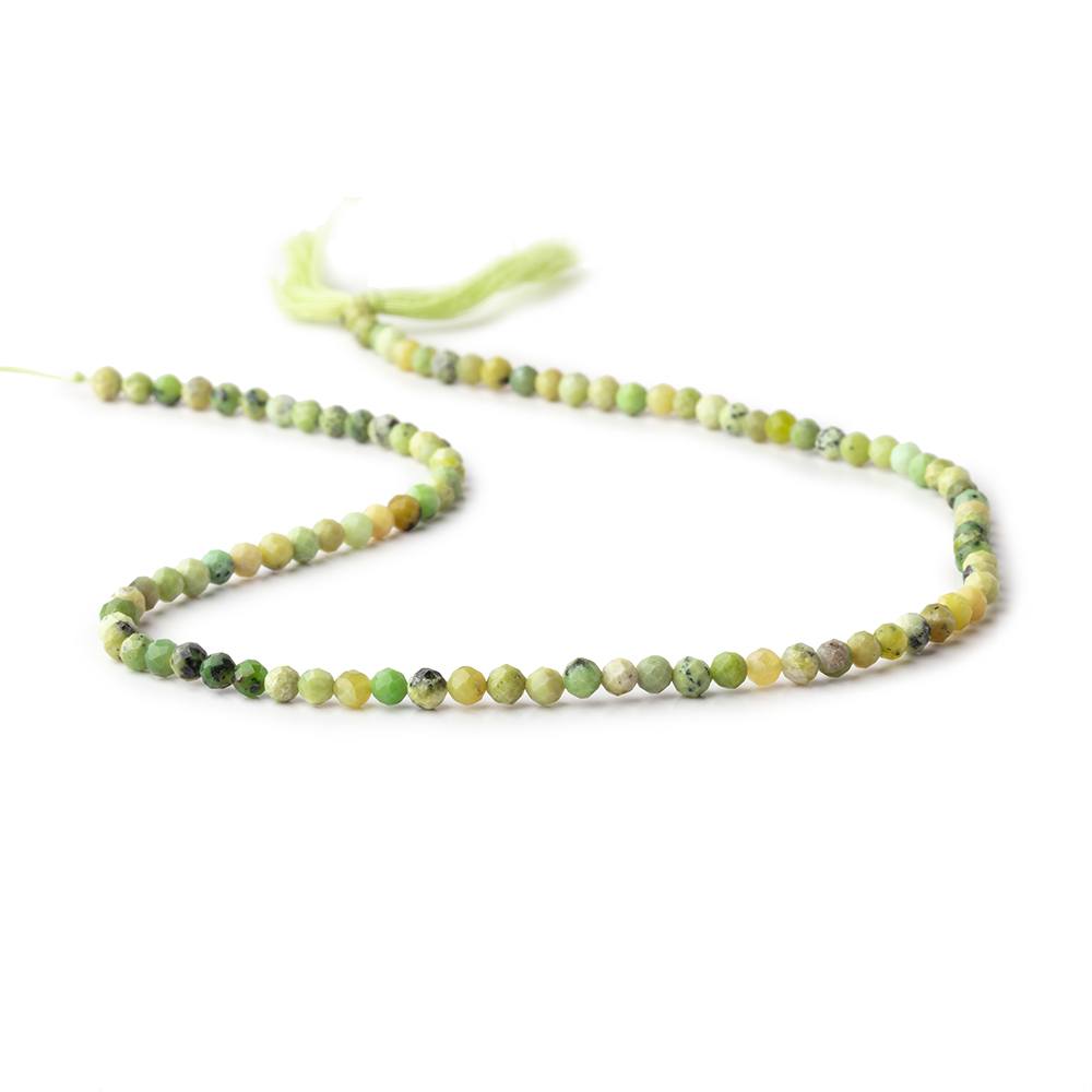 3mm Lemon Chrysoprase microfaceted round beads 13 inch 100 pieces View 2