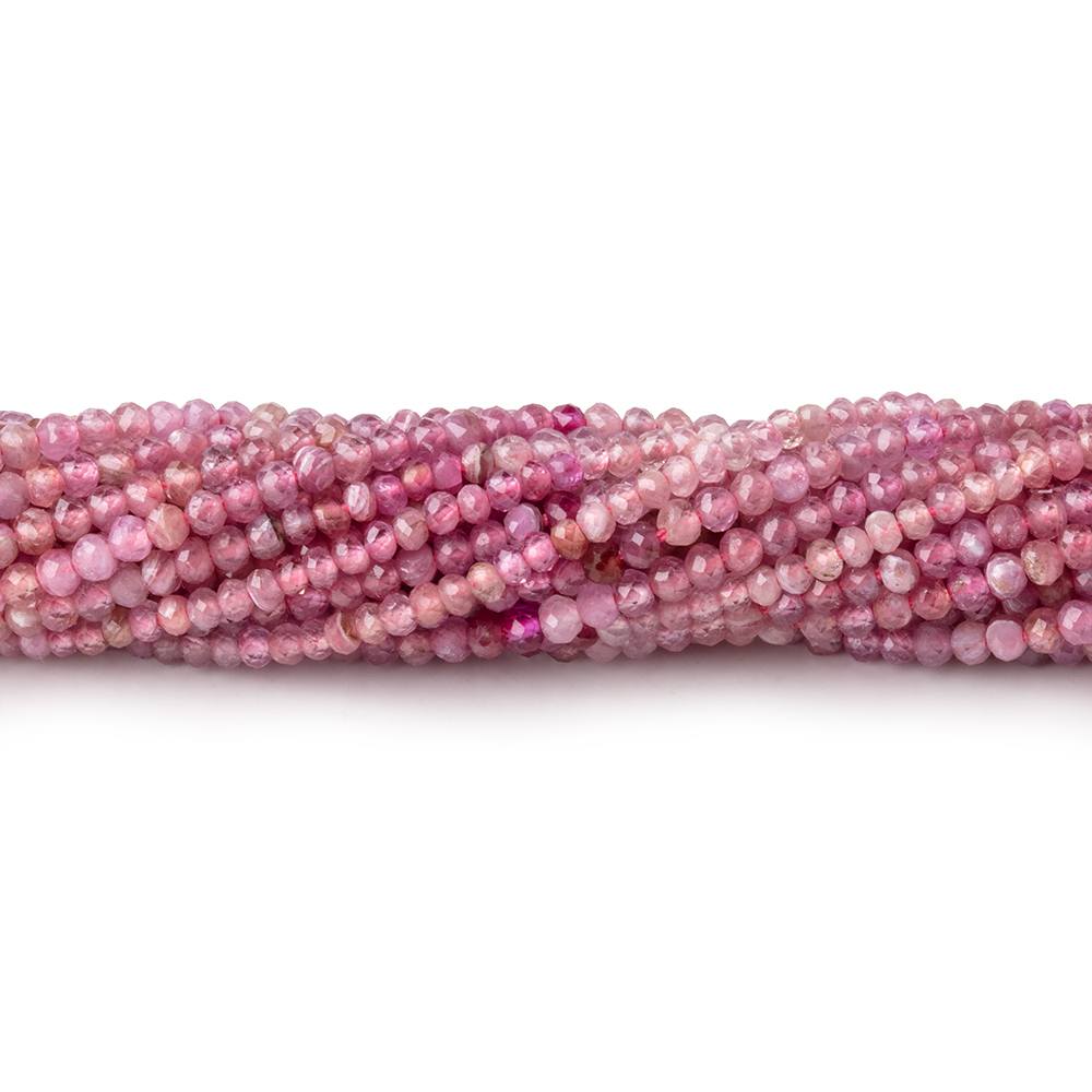 2mm Shaded Ruby micro faceted round beads 13 inch 170 pieces - BeadsofCambay.com