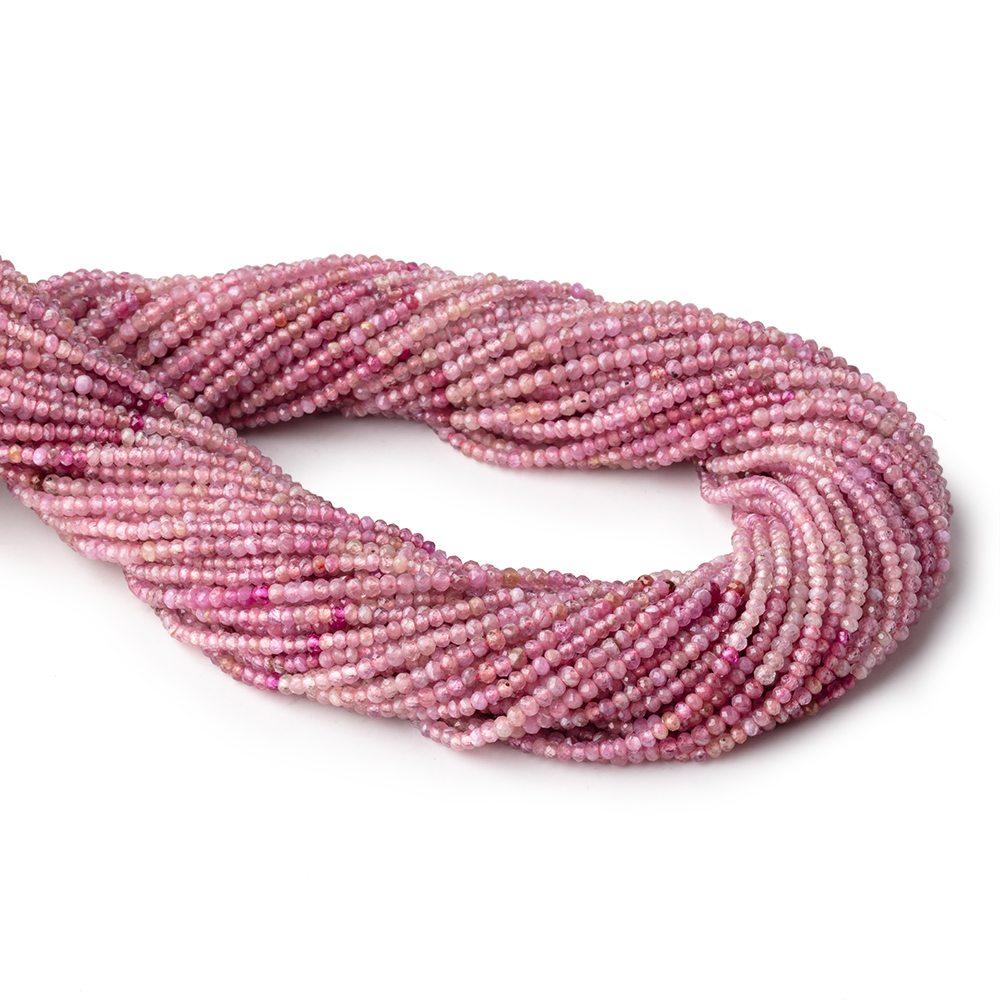 2mm Shaded Ruby micro faceted round beads 13 inch 170 pieces - BeadsofCambay.com
