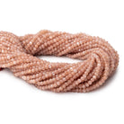 3.5mm Sunstone & Peach Moonstone microfaceted round beads 13 inch 100 pcs - BeadsofCambay.com