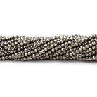 2mm Golden Pyrite microfaceted round beads 13 inch 155 pieces - BeadsofCambay.com