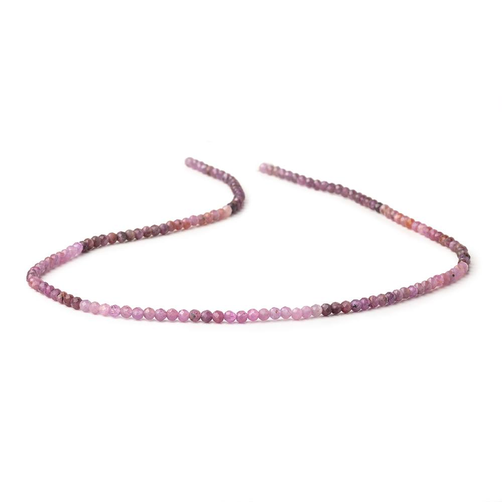 BeadsofCambay 2.5mm Shaded Ruby micro faceted round beads 13 inch 140 pieces AA