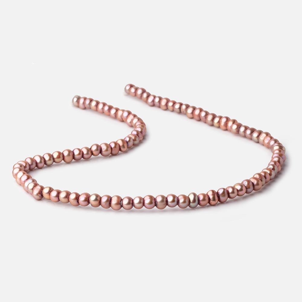 5-6mm Rose Blush Off Round 2.5mm Large Hole Pearls 95 Beads - BeadsofCambay.com