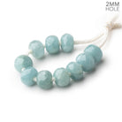 8mm Milky Aquamarine 2mm Large Hole Faceted Rondelle Bead Set of 10 - BeadsofCambay.com