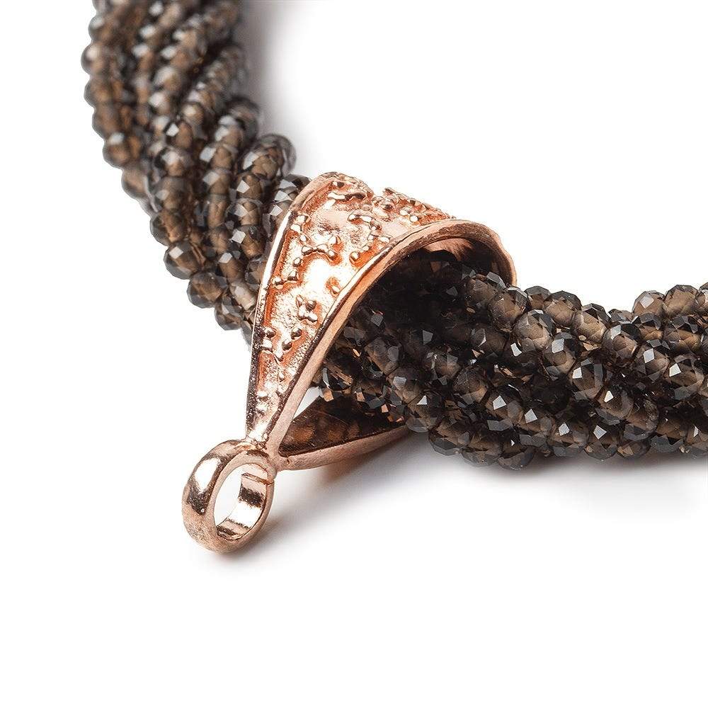 19.5x9mm Rose Gold plated Copper Bail Miligrain Vine Design 1 pcs - Beadsofcambay.com