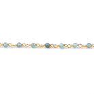 2.5mm Indicolite Tourmaline micro faceted rounds on Vermeil Chain - BeadsofCambay.com