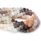 6-7mm Multi Color Moonstone Faceted Cubes 8 inches 28 Beads - BeadsofCambay.com