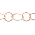 19mm & 27x16mm Rose Gold plated Brushed Round & Marquise Link Chain by the foot - Beadsofcambay.com