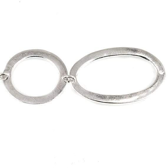 19mm & 29x19mm Sterling Silver plated Copper Hammered Circle and Oval Beads 11 pieces*DISCONTINUED* - Beadsofcambay.com