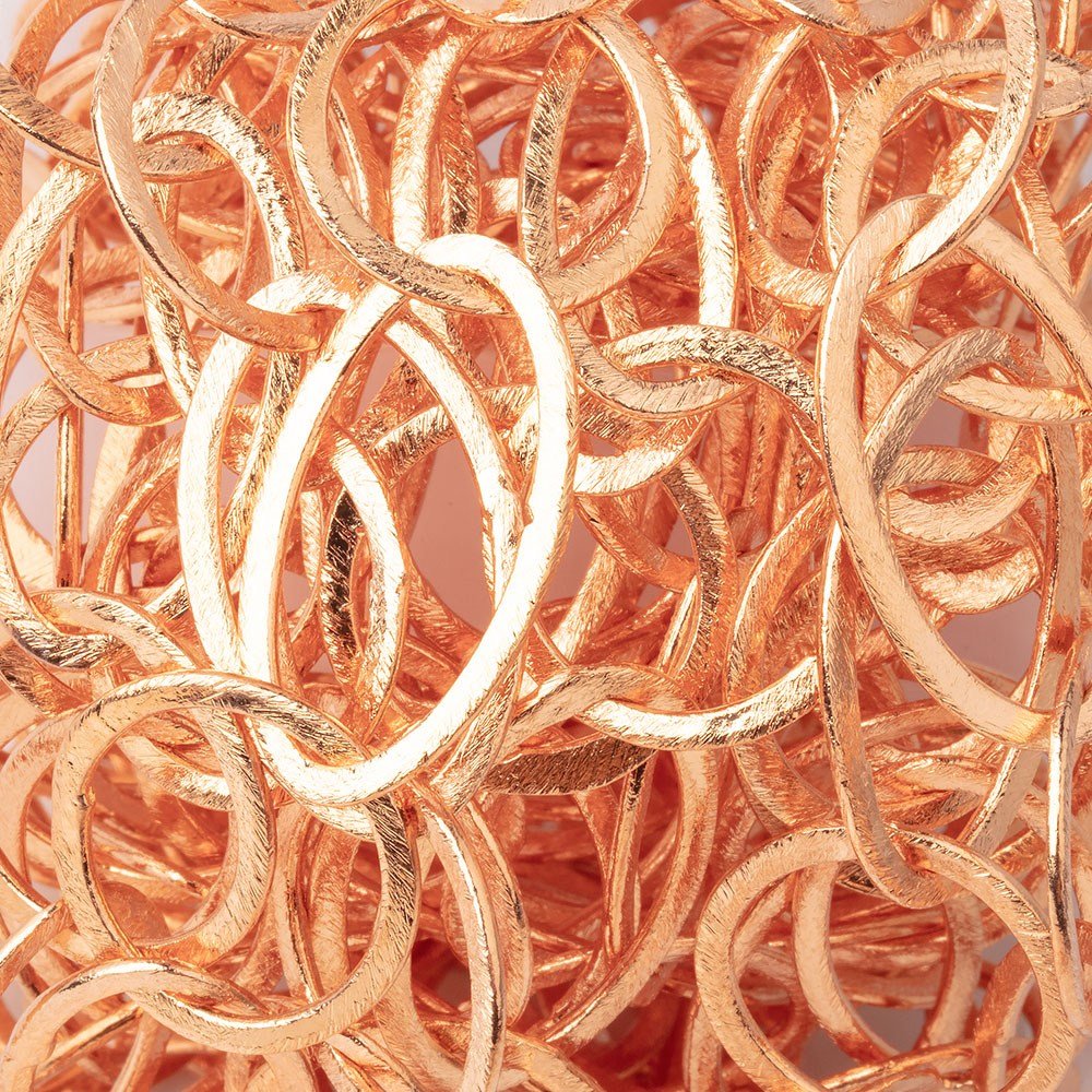 19mm and 27x16mm Copper Brushed Round and Marquise Link Chain - Beadsofcambay.com